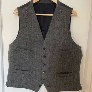 Grey J. crew British wool waistcoat